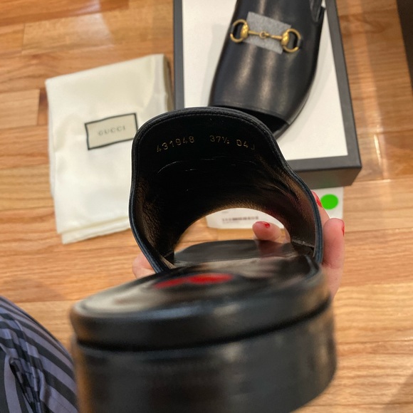 NIB GUCCI MALAGA BLACK SANDAL SLIDES WITH HORSEBIT - Picture 6 of 7